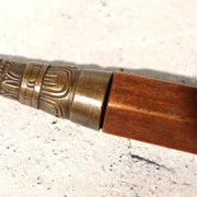 Vintage Japanese Buddhist Shakujo Handheld Monk Staff Brass Wood Ritual Tool9