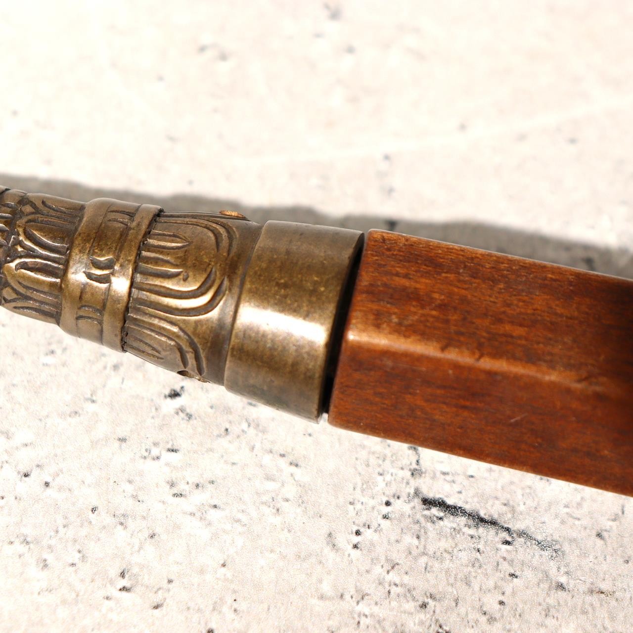 Vintage Japanese Buddhist Shakujo Handheld Monk Staff Brass Wood Ritual Tool9
