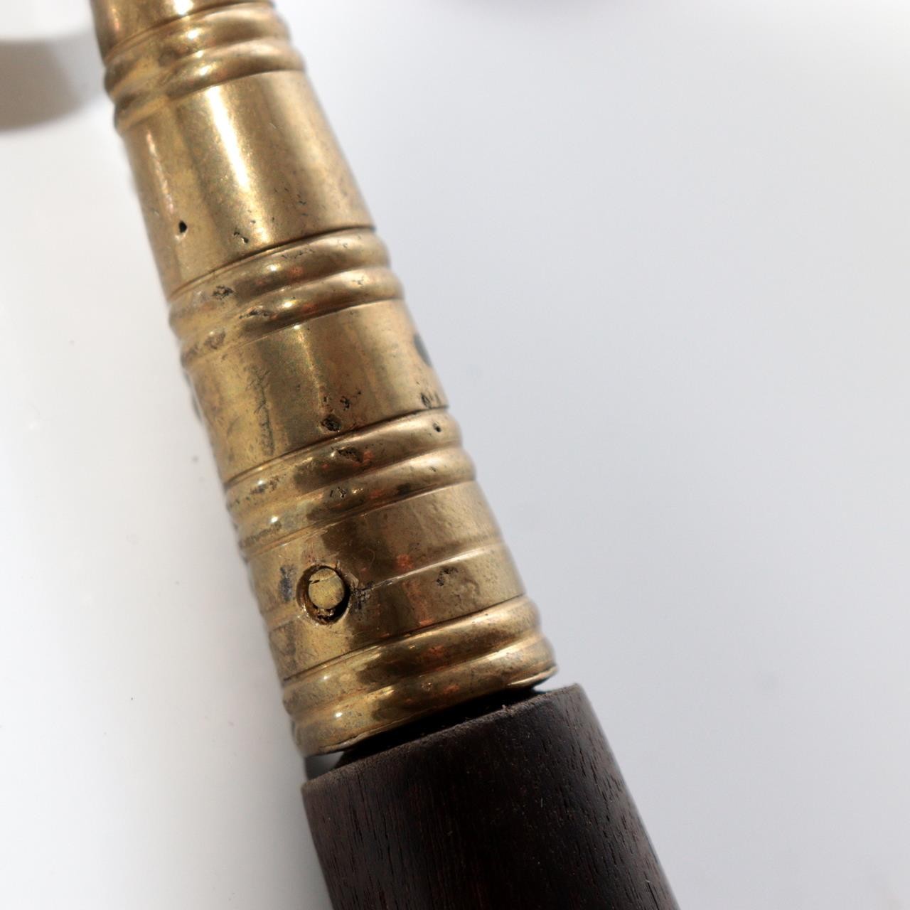 Vintage Japanese Brass Six-Ring Shakujo Monk Staff Buddhist Ritual Tool BT2556