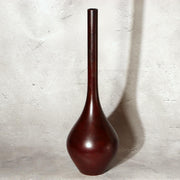 Vintage Japanese Bronze Bud Vase Long Neck Reddish Brown Patina Ikebana Zen BV720