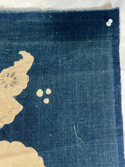 Antique Japanese Kofu Indigo Tsutsugaki Fabric Kaioke Shell Motif 145cm12