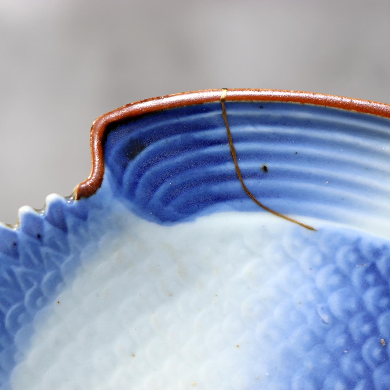 Antique Japanese KoImari AiKutani Porcelain Dish Crane Bird 17th C. Edo IP1268