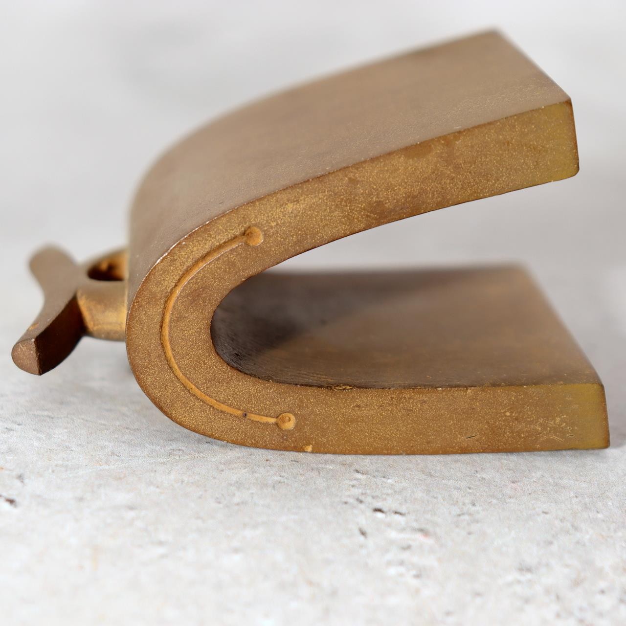 Shugoro Hasuda Japanese Cast Bronze Paperweight Boar Signed Box Modernist BOSa179