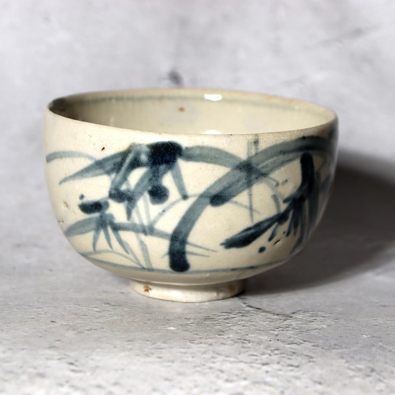 Antique Imari Hasami Kurawanka Ware Small Tea Cup Fluid Flora Kintsugi Edo0