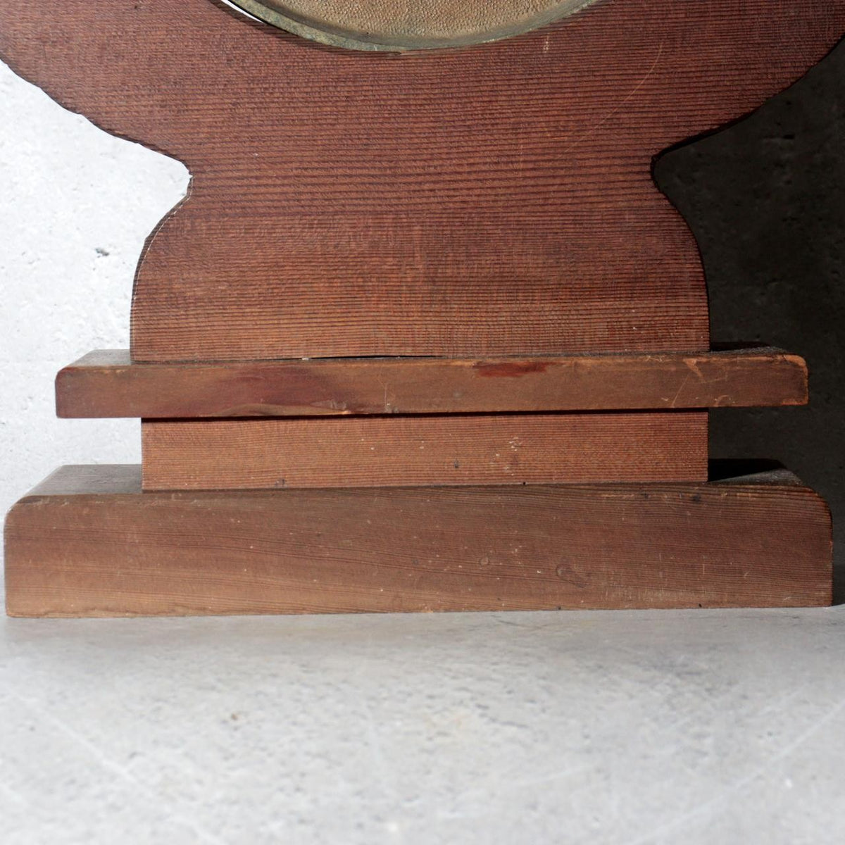 Antique Japanese Shinto Shrine Bronze Mirror Shinkyo Wooden Stand BOSa6616