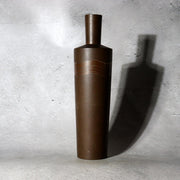 Japanese Kaga Silver Inlay Bronze Vase Wave Motif Kaishu Takahashi BV7752
