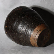 Antique Japanese Shiga Folk Kiln Pottery Iron Glaze Shiji-ko Four-Lug Jar PV31111