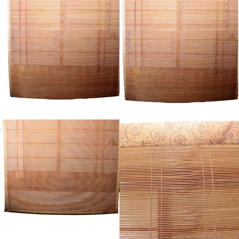 Japanese Vintage Woven Bamboo Ozashiki Sudare Misu Blinds Pair Set VG42413