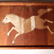 Japanese Antique 20.5in Ema Votive Tablet Horse Painting Wood Shrine Art Temple0