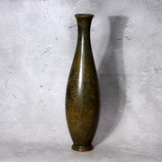 Vintage Japanese Bronze Vase  Slender Silhouette Vivid Verdigris Patina BV7480