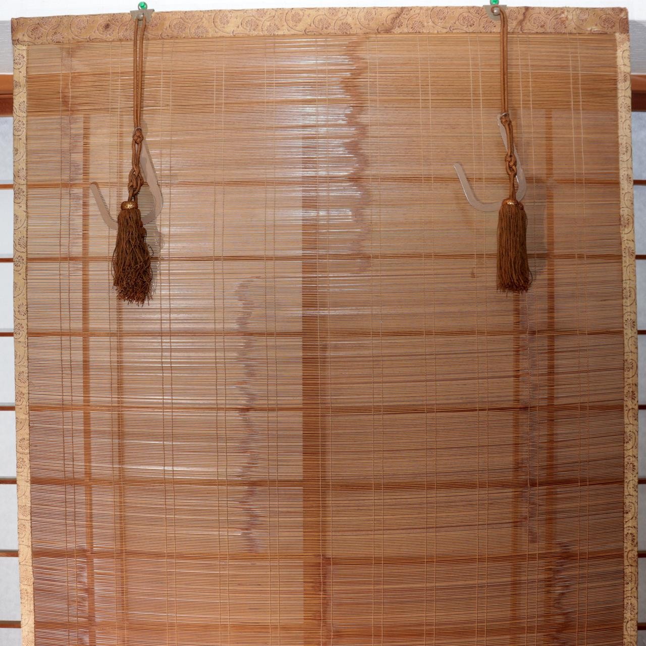 Japanese Vintage Woven Bamboo Ozashiki Sudare Misu Blinds Pair Set VG42416