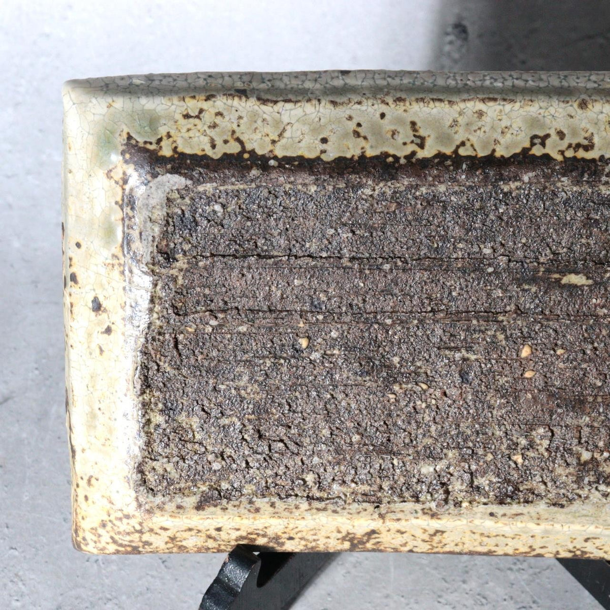Contemporary Japanese Pottery Rectangular Plate Atsushi Ogata Hakeme Kohiki11