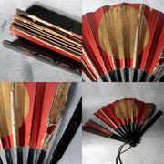 Antique Edo Japanese Iron Gunsen War Fan Big Dipper Sun Kamon Samurai BOSa7712