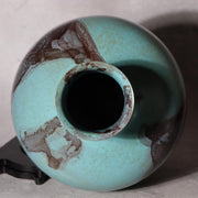 Japanese Cast Bronze Vase - Houn (Masaya Hasegawa) - Turquoise Marble Design5