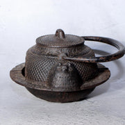 Authentic Nanbu Tekki Cast Iron Tanuki Ashtray Vintage Bunbuku Chagama Kettle0