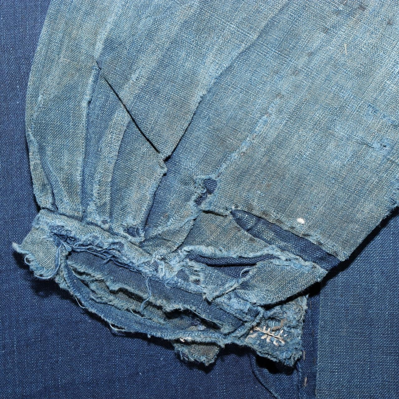 Antique Japanese Boro Noragi Hanten Jacket Sashiko Indigo Patchwork Rugged BRKW18