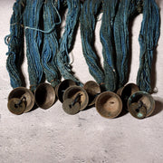 Antique Edo Period Japanese Horse Tack Ornament Brass Bells Blue Cords BOSa147