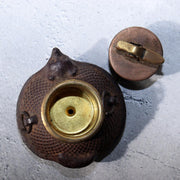 Vintage Japanese Cast Iron Tanuki "Bunbuku Chagama" Desk Lighter & Ashtray Set4