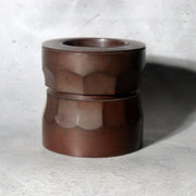 Vintage Japanese Bronze Ikebana Vase Okubo Yuko Shobisai Two-Piece2