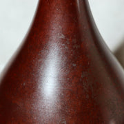 Vintage Japanese Bronze Bud Vase Long Neck Reddish Brown Patina Ikebana Zen BV727