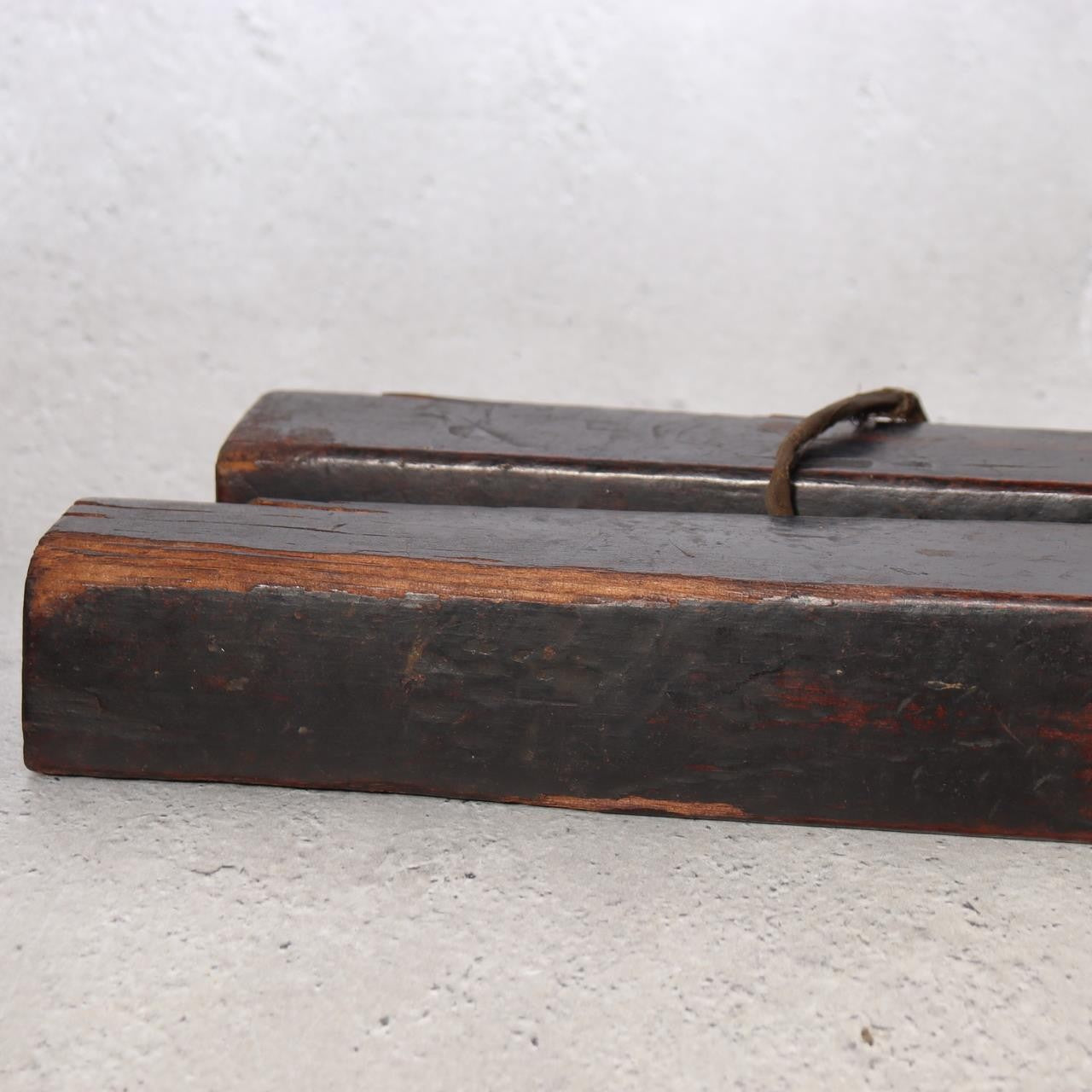 Antique Japanese Hyoshigi Wooden Clappers Fire Patrol Sumo Kabuki Percussion5