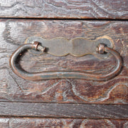 Antique Japanese Haribako Sewing Box Meiji Keyaki/Tamo Wood Brass Hardware Drawe18