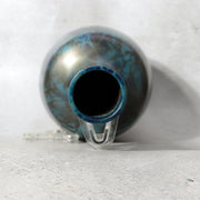 Vintage Showa Takaoka Copperware Bronze Vase Masaharu Blue Gold Mottled BV7724