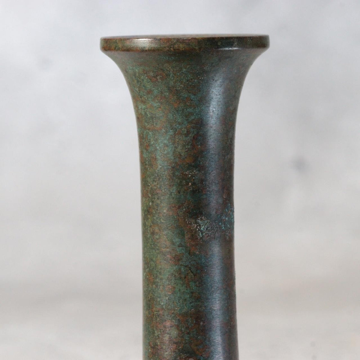 Japanese Shobido Kosan Cast Bronze Octagonal Vase Crane Neck Tomobako12