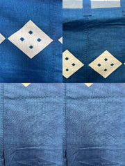 Antique Japanese Indigo Dyed Noren Curtain Large Yotsume Crest BRKW1755