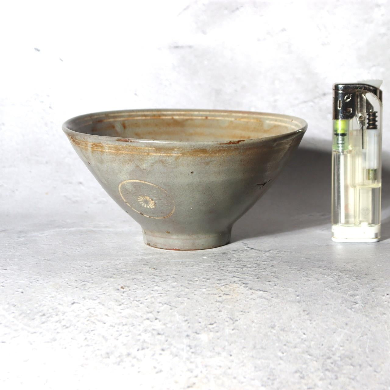 Edo Period Matsushiro-yaki Tea Bowl - Goryeo Celadon Style - Mismatched PCP2883