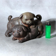 Japanese Bizen Ware Ceramic Dog Figurine Kimura Toho Toseien PCP3098