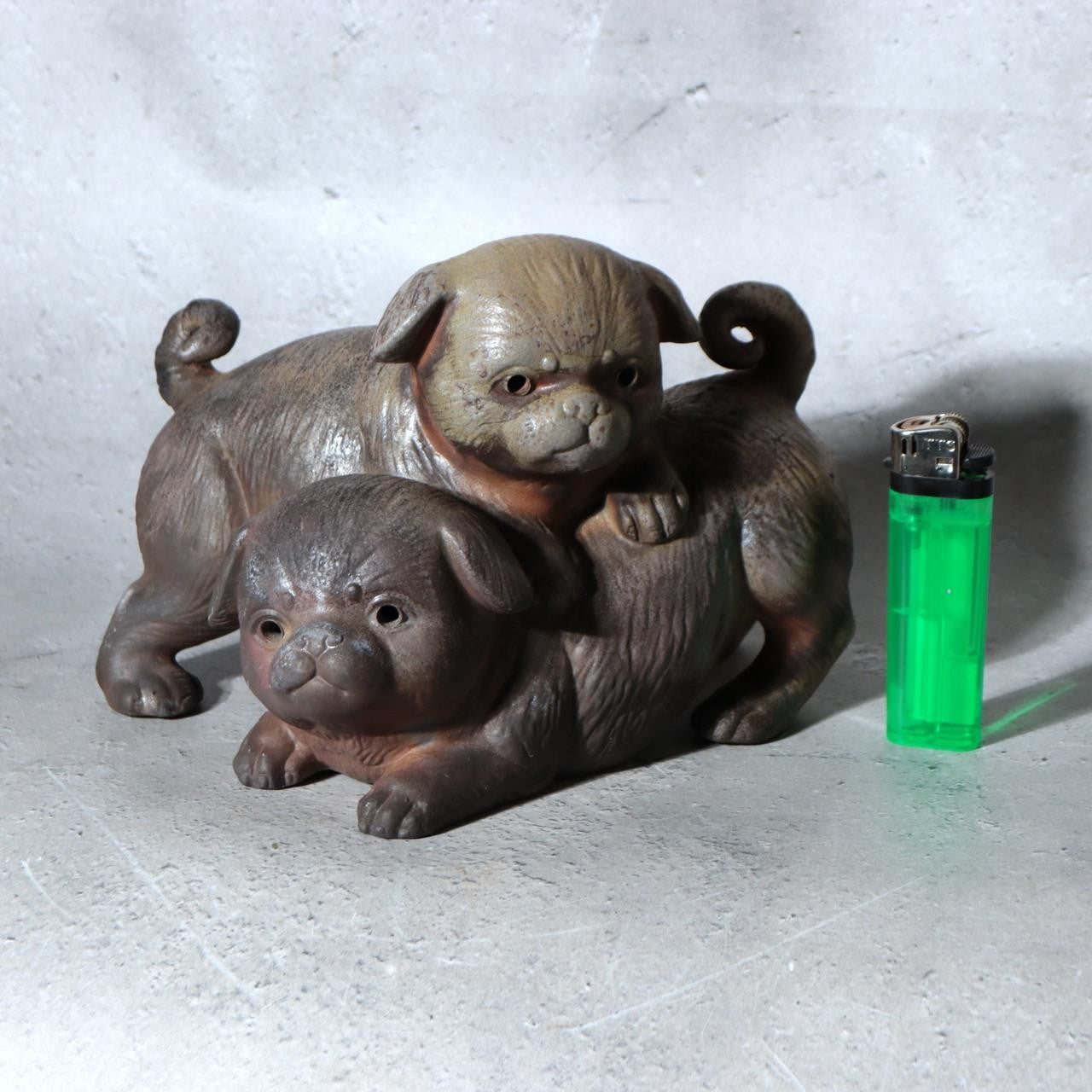 Japanese Bizen Ware Ceramic Dog Figurine Kimura Toho Toseien PCP3098