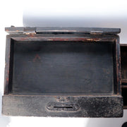 Antique Late Edo Japanese Wooden Black Kake Suzuri Portable Writing Box WO62114