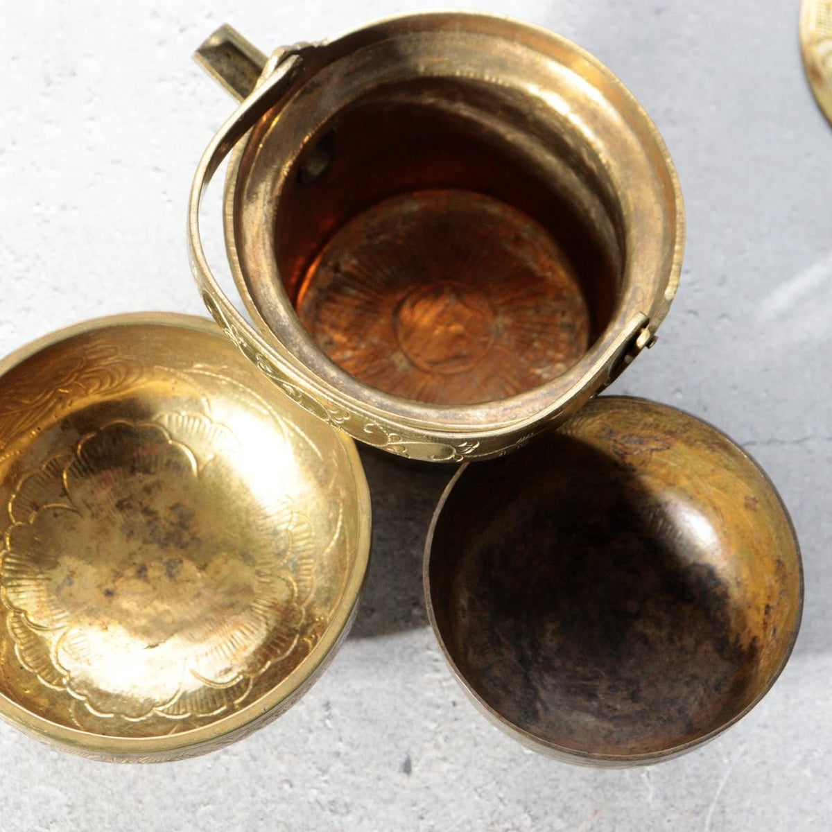 Antique Japanese Ohaguro Utensil Set – Brass Kanewatashi Traditional Teeth Blac11