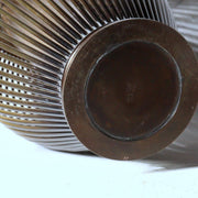 Japanese Vintage Hoyu Cast Bronze Flower Vase Basket Style Ikebana Box 27.5cm7