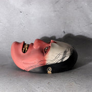 Japanese Small Hand-Carved Wooden Noh Mask Hashihime with Bag MSK54513