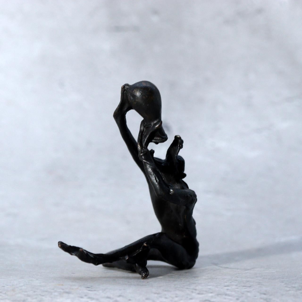 Japanese Bronze Kappa Statue by Takashi Omori Sculpture BOSa593