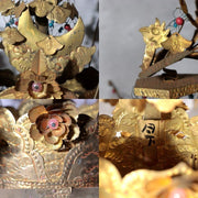 Vintage Japanese Shinto Brass Crown Tendoji Daikan Phoenix Repurposed Box9