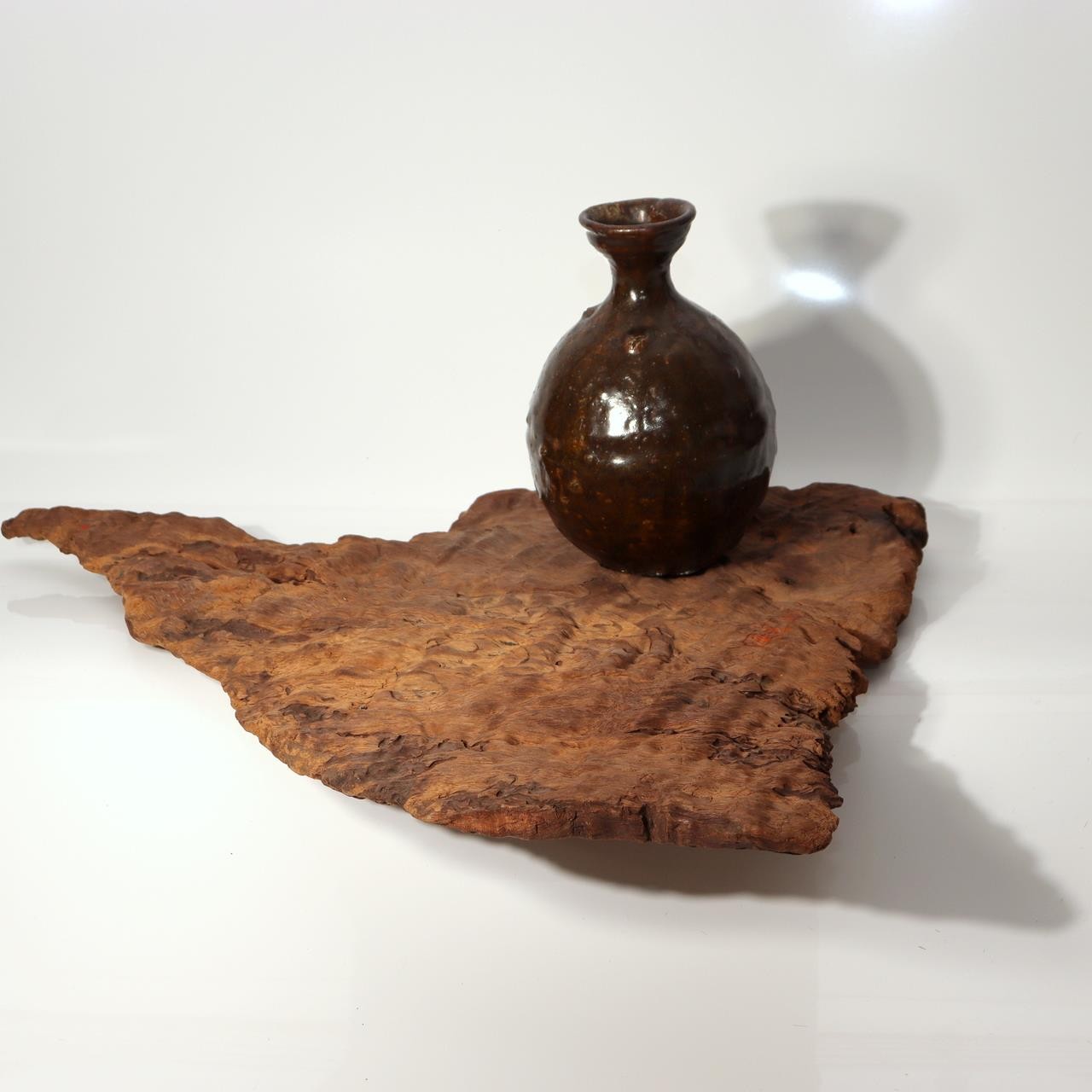 Vintage Japanese Burl Wood Display Stand Wabi Sabi Kanban Sign Fragment WO5373