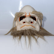 Japanese Vintage Wood Carved Bitchu Kagura Mask Signed Kosaku Tanabe MSK5415
