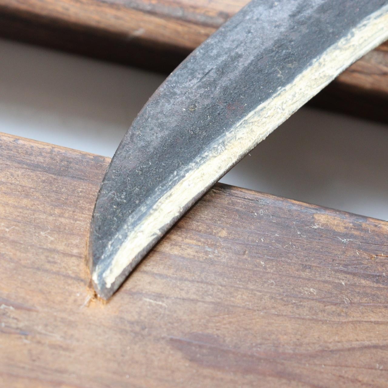 Japanese Antique Wood Kanban Shop Sign Kamawanu Sickle Ring Nu Rebus 72.5cm9