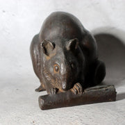 Vintage Japanese Cast Bronze Rat Figurine by Hansan Zodiac Ornament7