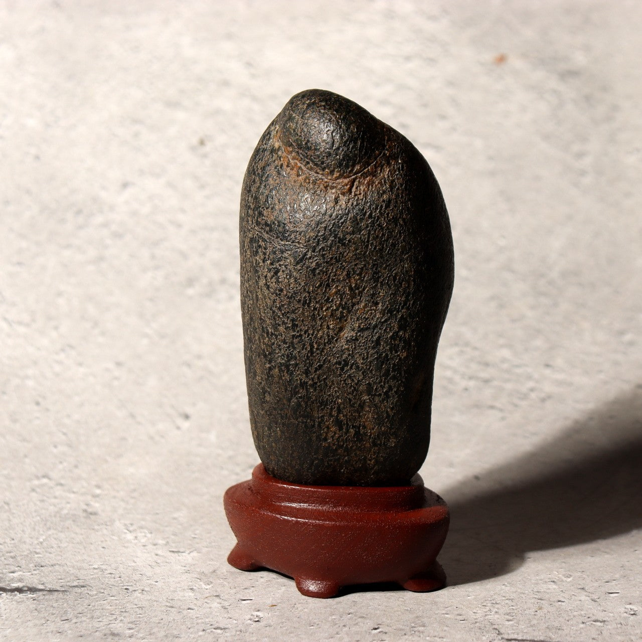 Japanese Suiseki Viewing Stone Genkai Jizo Buddha Figure 1976 Signed Daiza SS2231