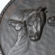 Japanese Nambu Tekki Cast Iron Wall Plaque - Horse Relief Decor 30cm BOSa255