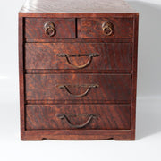 Taisho Showa Japanese Tamamoku Wood Small Chest Ko-dansu Inkstone Drawer WO6304