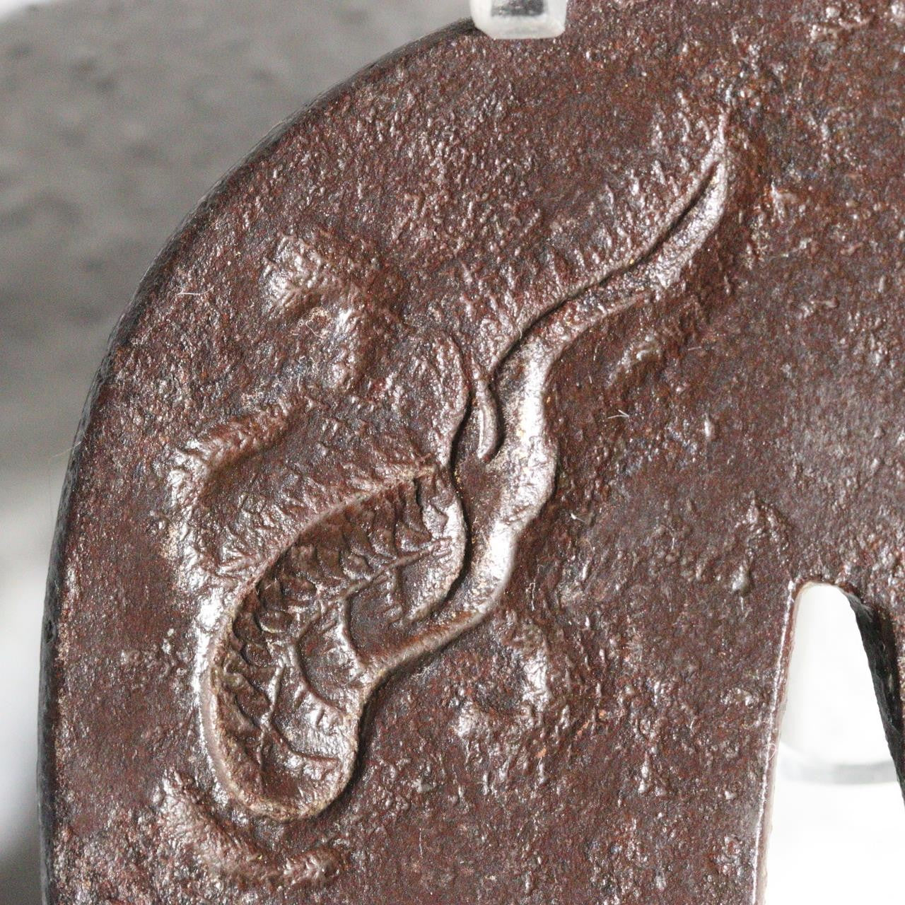 High-Class Antique Japanese Samurai Sword Tsuba Satsuma School Dragon Gold Inlay15