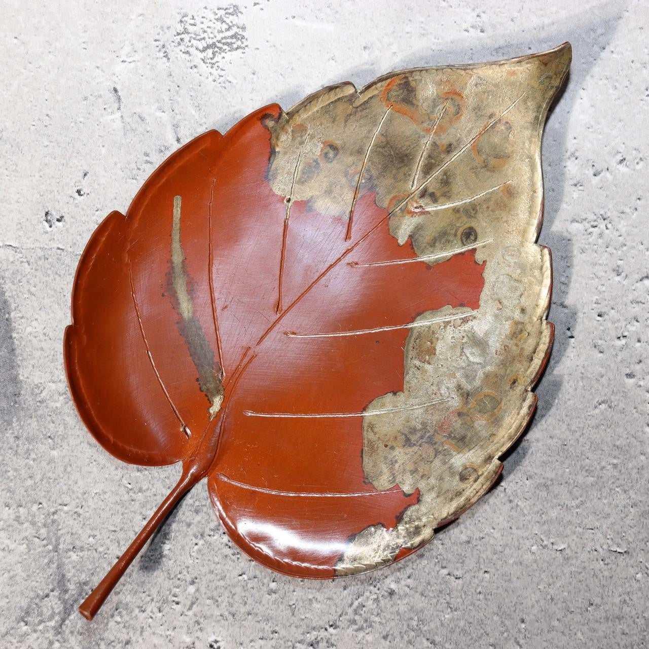 Japanese Bronze Silver Leaf Plates by Yoshimitsu Nishimura Takaoka doki w box3