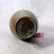 Vintage Japanese Bronze Vase  Slender Silhouette Vivid Verdigris Patina BV7481