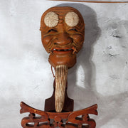 Vintage 1937 Japanese Wood Carved Noh Mask Okina Ise Shinen Shinmen Kagura8