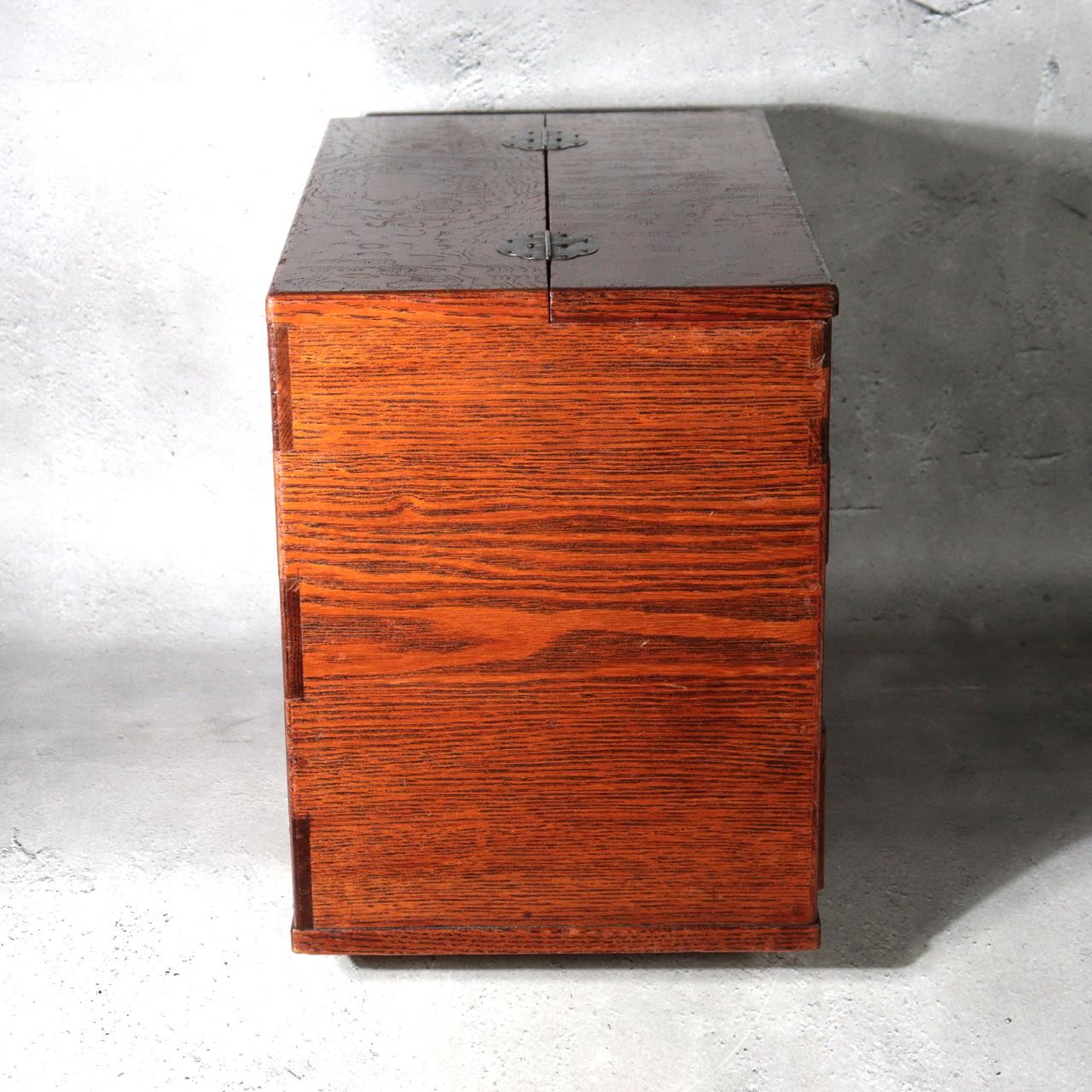 Vintage Japanese Tamamoku Wood Haribako Sewing Box Ko dansu WO6288
